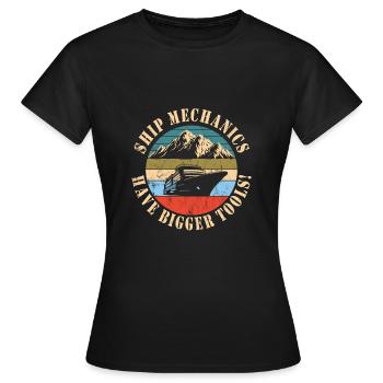 Mécanicien de navire - T-shirt Femme - noir - Devant - AI Model Female 172 dark (172cm)