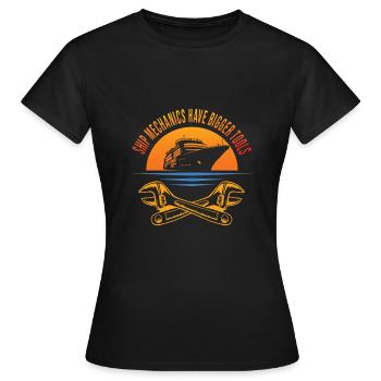 Mécanicien de navire - T-shirt Femme - noir - Devant - AI Model Female 172 dark (172cm)
