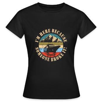 Mécanicien de navire - T-shirt Femme - noir - Devant - AI Model Female 172 dark (172cm)