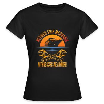 Mécanicien de navire - T-shirt Femme - noir - Devant - AI Model Female 172 dark (172cm)