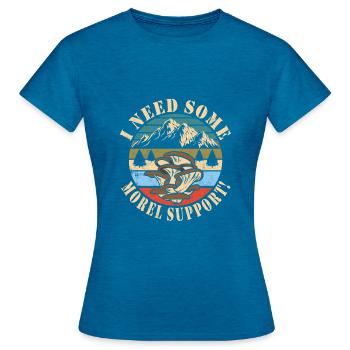 Mushroom picking - Women's T-Shirt - antique blue sapphire heather - Front - AI Model Female 172 dark (172cm)