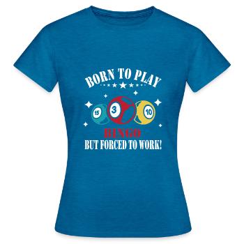 Bingo - Women's T-Shirt - antique blue sapphire heather - Front - AI Model Female 172 dark (172cm)