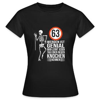 63.Geburtstag - Frauen T-Shirt - Schwarz - Vorne - AI Model Female 172 dark (172cm)