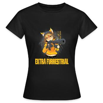 Furry Fandom - Women's T-Shirt - black - Front - AI Model Female 172 dark (172cm)