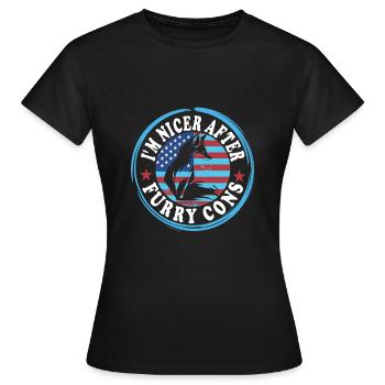 Furry Fandom - Women's T-Shirt - black - Front - AI Model Female 172 dark (172cm)