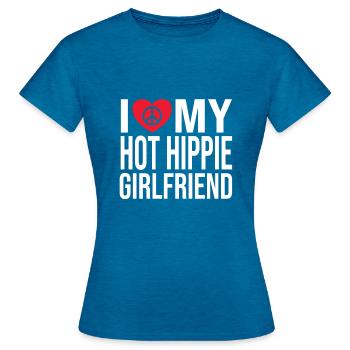 Hippy - Women's T-Shirt - antique blue sapphire heather - Front - AI Model Female 172 dark (172cm)
