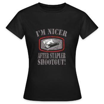 Office - Women's T-Shirt - black - Front - AI Model Female 172 dark (172cm)