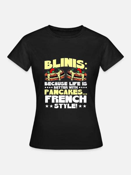 Französisches Essen - Frauen T-Shirt - Schwarz