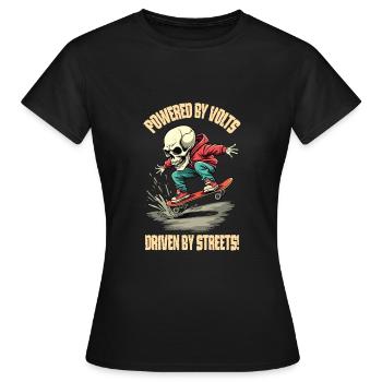 Planche à roulettes E - T-shirt Femme - noir - Devant - AI Model Female 172 dark (172cm)