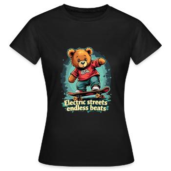 Planche à roulettes E - T-shirt Femme - noir - Devant - AI Model Female 172 dark (172cm)