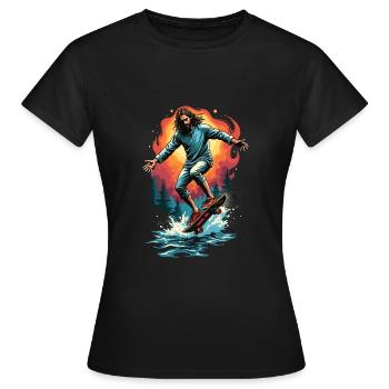 Planche à roulettes E - T-shirt Femme - noir - Devant - AI Model Female 172 dark (172cm)