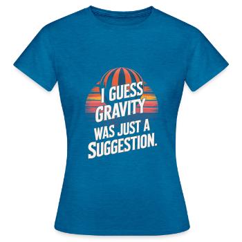 Ballon - T-shirt Femme - bleu saphir antique chiné - Devant - AI Model Female 172 dark (172cm)