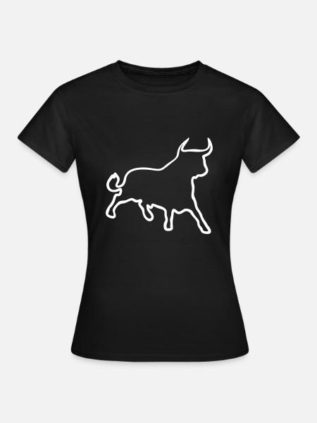 Stier / Toro / Bull / Kontur - Frauen T-Shirt - Schwarz