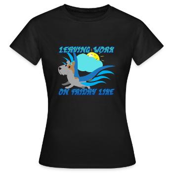 Verlassen der Arbeit - Frauen T-Shirt - Schwarz - Vorne - AI Model Female 172 dark (172cm)