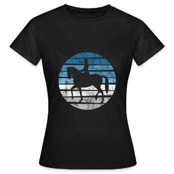 Dressage Dressage Dressage Dressage Cavalier Équitation - T-shirt Femme - noir - Devant - AI Model Female 172 dark (172cm)