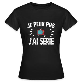 je peux pas j'ai série - T-shirt Femme - noir - Devant - AI Model Female 172 dark (172cm)