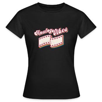 Retro Photographer Vintage Analog Vibes - Frauen T-Shirt - Schwarz - Vorne - AI Model Female 172 dark (172cm)