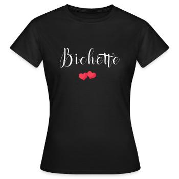 Bichette Cadeau Saint Valentin Femme - T-shirt Femme - noir - Devant - AI Model Female 172 dark (172cm)
