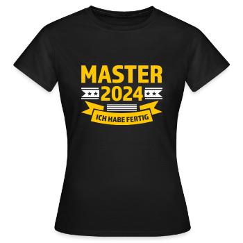 Master 2024 Master bestanden Master Abschluss Gesc - Frauen T-Shirt - Schwarz - Vorne - AI Model Female 172 dark (172cm)
