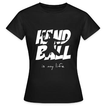 Le handball, c’est ma vie Le handball, c’est ma vie - T-shirt Femme - noir - Devant - AI Model Female 172 dark (172cm)
