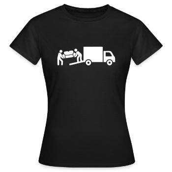 Umzug - Frauen T-Shirt - Schwarz - Vorne - AI Model Female 172 dark (172cm)