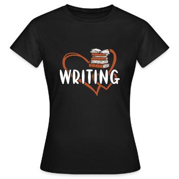 Écrivain Coeur Écriture - T-shirt Femme - noir - Devant - AI Model Female 172 dark (172cm)