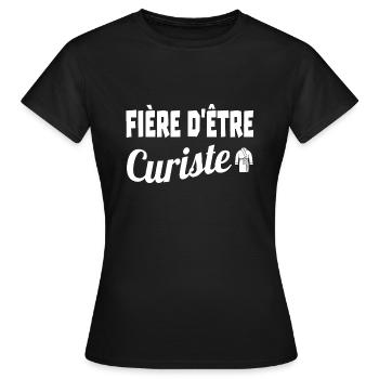 fière d'être curiste - T-shirt Femme - noir - Devant - AI Model Female 172 dark (172cm)