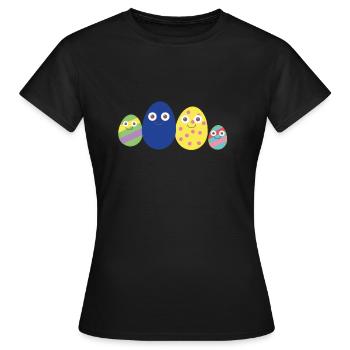 Easter,Easter Eggs,Easter Egg Family,Family - Women's T-Shirt - black - Front - AI Model Female 172 dark (172cm)