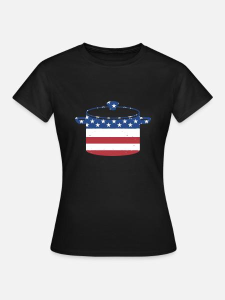 Cook Us Flag Cooking - Frauen T-Shirt - Schwarz