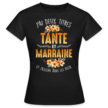 Tante et Marraine cadeau tendre tatie - T-shirt Femme - noir - Devant - AI Model Female 172 dark (172cm)