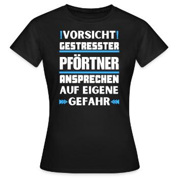 Don't talk to a stressed doorman! - Women's T-Shirt - black - Front - AI Model Female 172 dark (172cm)