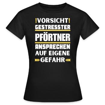 Don't talk to a stressed doorman! - Women's T-Shirt - black - Front - AI Model Female 172 dark (172cm)