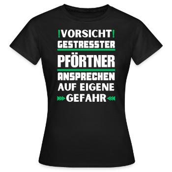 Don't talk to a stressed doorman! - Women's T-Shirt - black - Front - AI Model Female 172 dark (172cm)