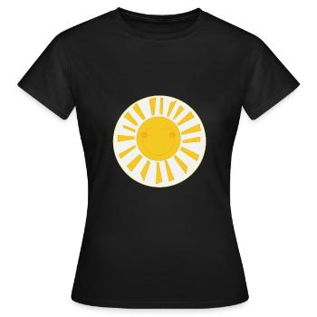 Soleil porte-bonheur - T-shirt Femme - noir - Devant - AI Model Female 172 dark (172cm)