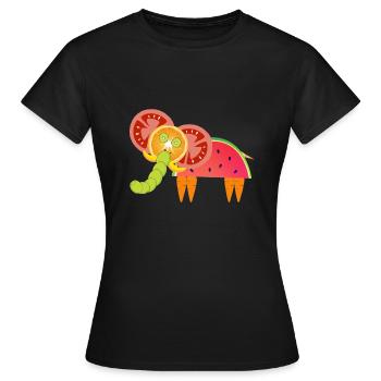 Vegetarischer Elefant - Frauen T-Shirt - Schwarz - Vorne - AI Model Female 172 dark (172cm)