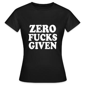 Zero fucks given - T-shirt Femme - noir - Devant - AI Model Female 172 dark (172cm)