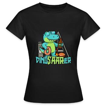 Dinosaarier - Saarland Geschenk Schwenken - Frauen T-Shirt - Schwarz - Vorne - AI Model Female 172 dark (172cm)