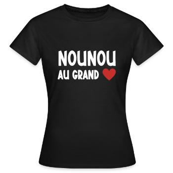 nounou au grand cœur - T-shirt Femme - noir - Devant - AI Model Female 172 dark (172cm)