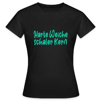 Harte Weiche schaler Kern - Frauen T-Shirt - Schwarz - Vorne - AI Model Female 172 dark (172cm)