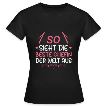 Arbeitskollegin Beste Chefin - Frauen T-Shirt - Schwarz - Vorne - AI Model Female 172 dark (172cm)