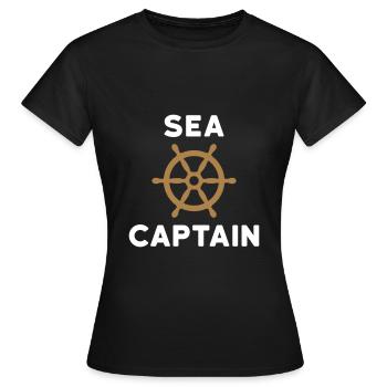 Sea Captain (steering wheel) - Women's T-Shirt - black - Front - AI Model Female 172 dark (172cm)