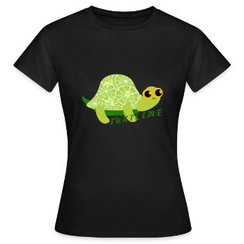Lime turtle. - Women's T-Shirt - black - Front - AI Model Female 172 dark (172cm)