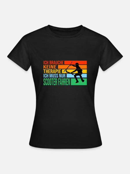 Scooter Roller Scooter-Fahrer Geschenk - Frauen T-Shirt - Schwarz