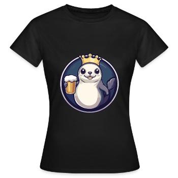 Seal Animal Beer - Women's T-Shirt - black - Front - AI Model Female 172 dark (172cm)