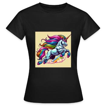 Licorne sous stéroïdes - T-shirt Femme - noir - Devant - AI Model Female 172 dark (172cm)