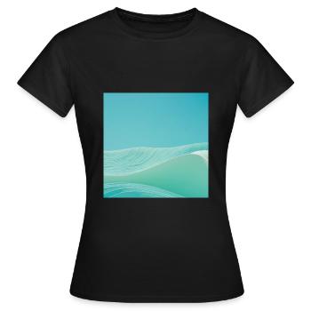 Silvery Aqua Waves. Eye-catching 60s graphic art. - Women's T-Shirt - black - Front - AI Model Female 172 dark (172cm)