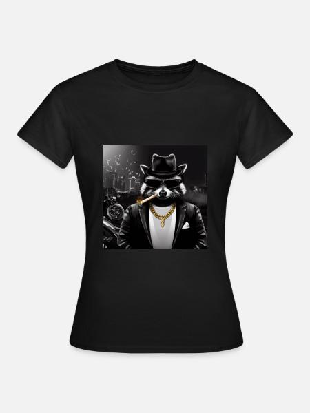 Gangster Waschbär - Frauen T-Shirt - Schwarz