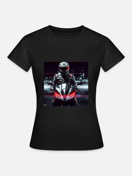 Motorrad digitale Kunst - Frauen T-Shirt - Schwarz