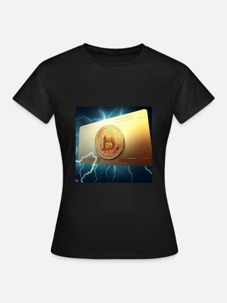Bitcoin karte aus Gold - Frauen T-Shirt - Schwarz