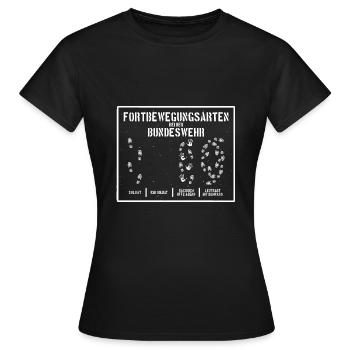 FORTBEWEGUNGSARTEN DER BUNDESWEHR BUND - Frauen T-Shirt - Schwarz - Vorne - AI Model Female 172 dark (172cm)